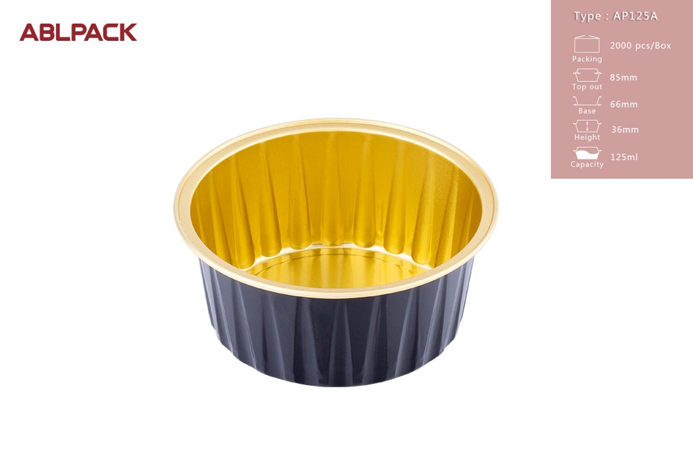 ABLPACK 125ML 4oz Eco-friendly Dessert Baking Cup cupcake Disposable Aluminum Foil Containers
