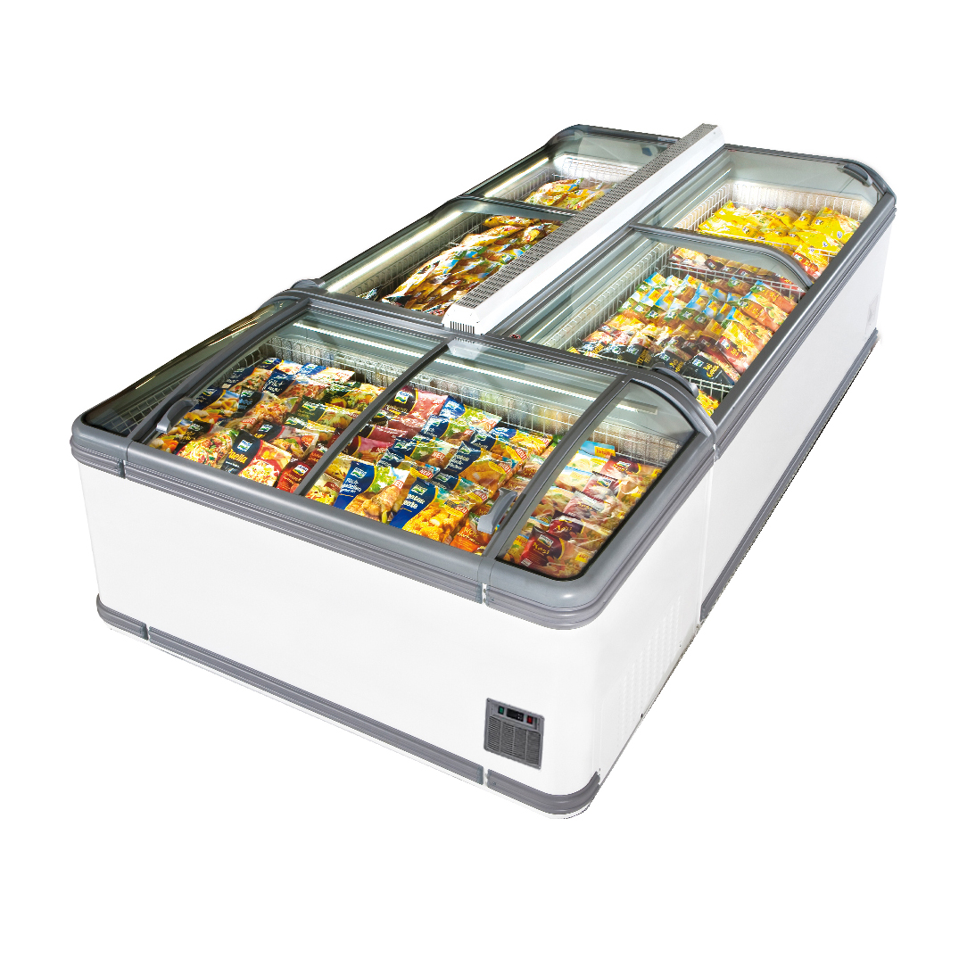 island freezer with left right sliding top