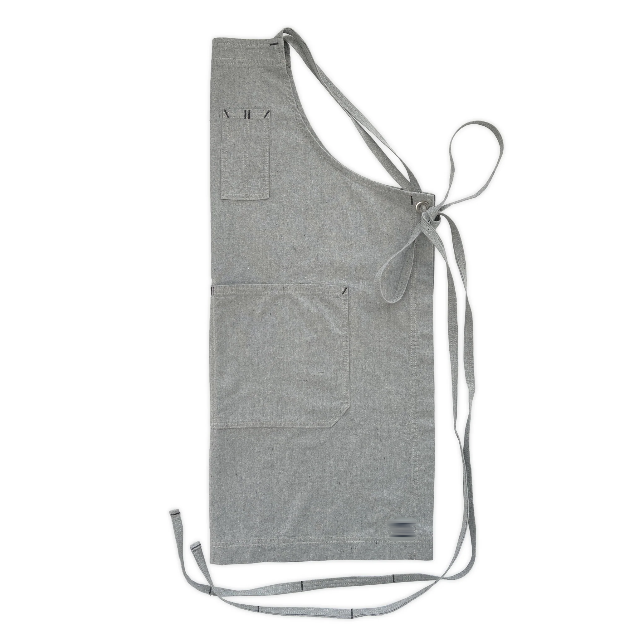 【Henan Lead】cotton denim striped apron long chef bib apron restaurant cooking meal prep apron