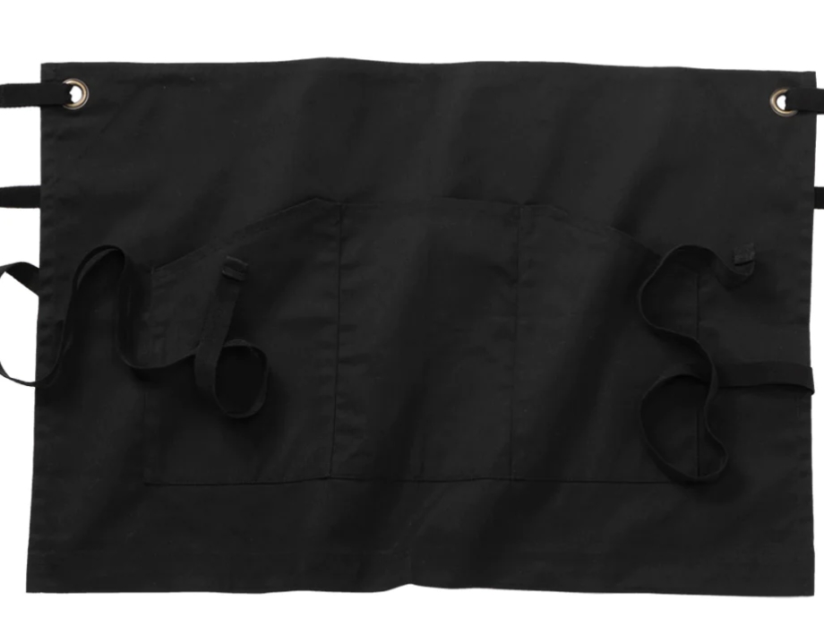 【Henan Lead】cotton denim stripe bistro apron producer short half waist apron bar waiter server apron