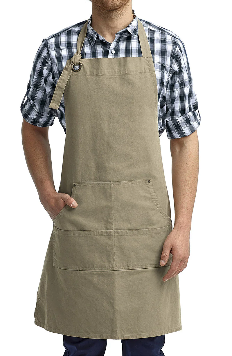 【Henan Lead】kitchen cooking apron cotton apron producer crossback BBQ grill apron adult bib apron