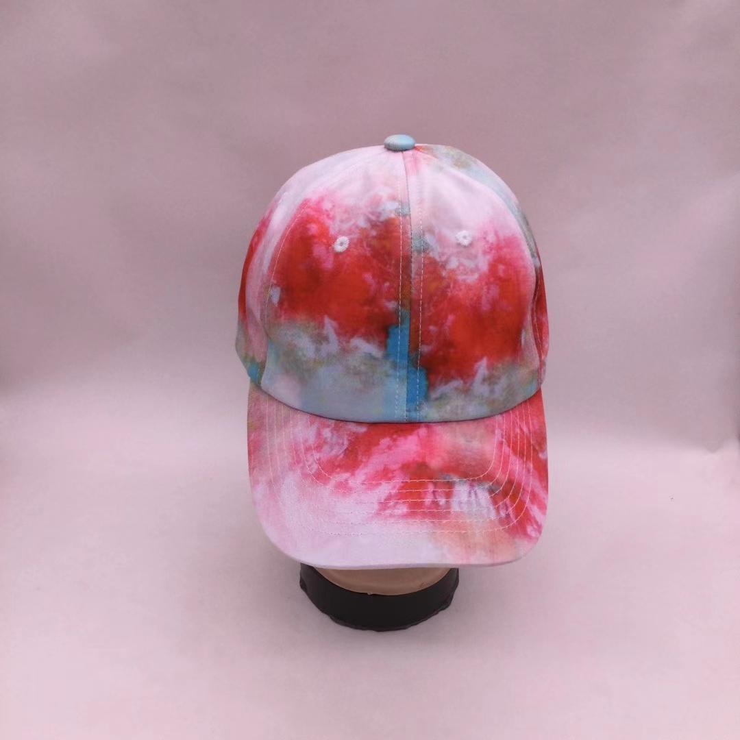 Tie-dye baseball cap 6-panel casual unisex trucker cap youth stylish fashion snapback cap