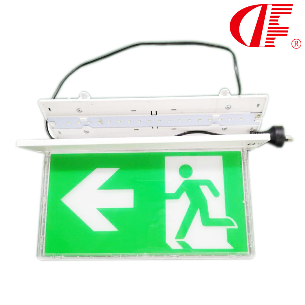 Australia LED Fire Indicator Emergency Light Recessed Hanging Exit Light with SAA Certification