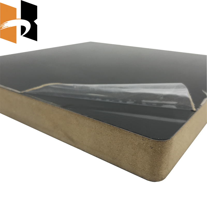 18mm High Glossy Plastic PET Film Laminate MDF Wood Board For Furniture
