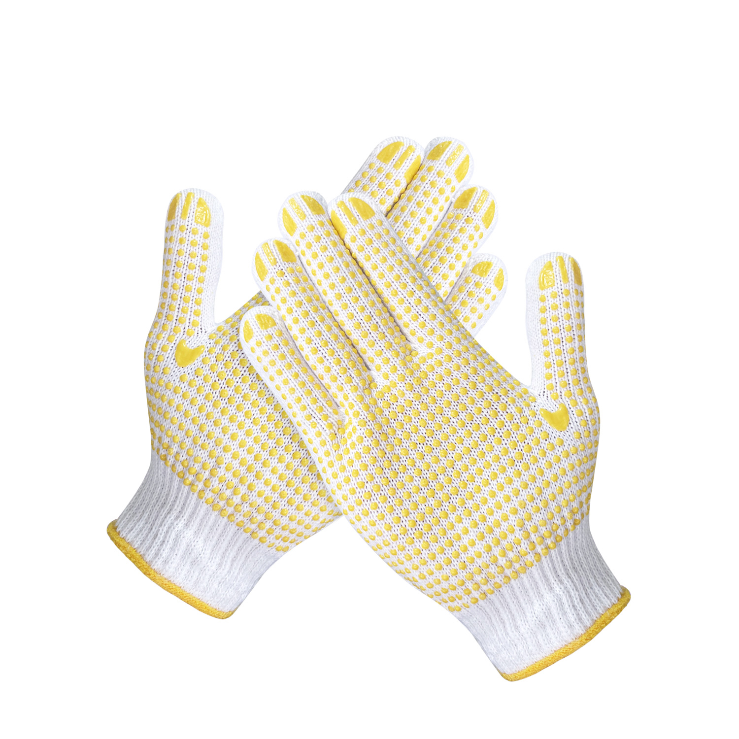 Zhongshang Construction Use Knitted Cotton Gloves PVC Dotted Safety Work Gloves
