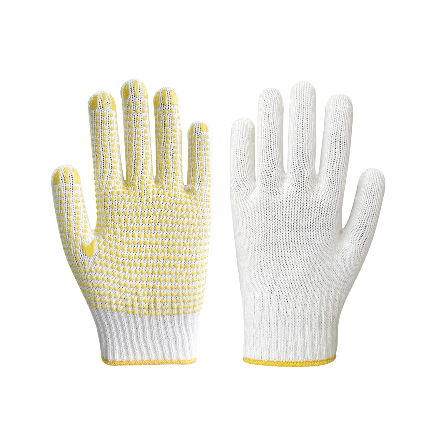 Zhongshang Cotton Safety Yard PVC Slip Resistant Work Gloves with Dots