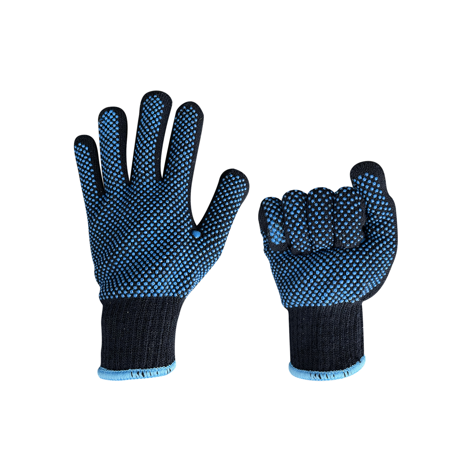 Zhongshang High Quality Double Sides PVC Dots Anti-Slip Cotton Glove Mechanical Safety Work Gloves