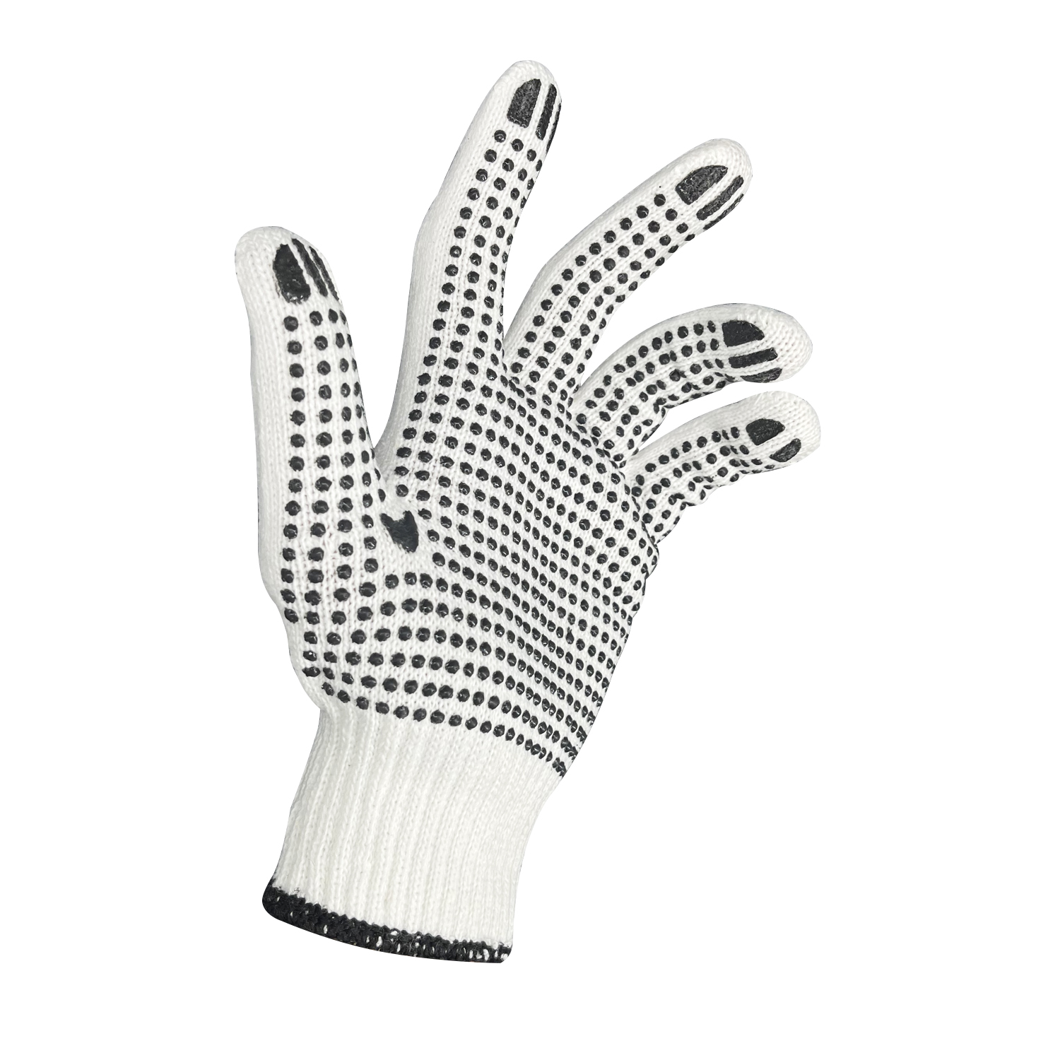 Zhongshang Single Side Working Garden Safety Work Glove PVC Dotted Coated Cotton Gloves