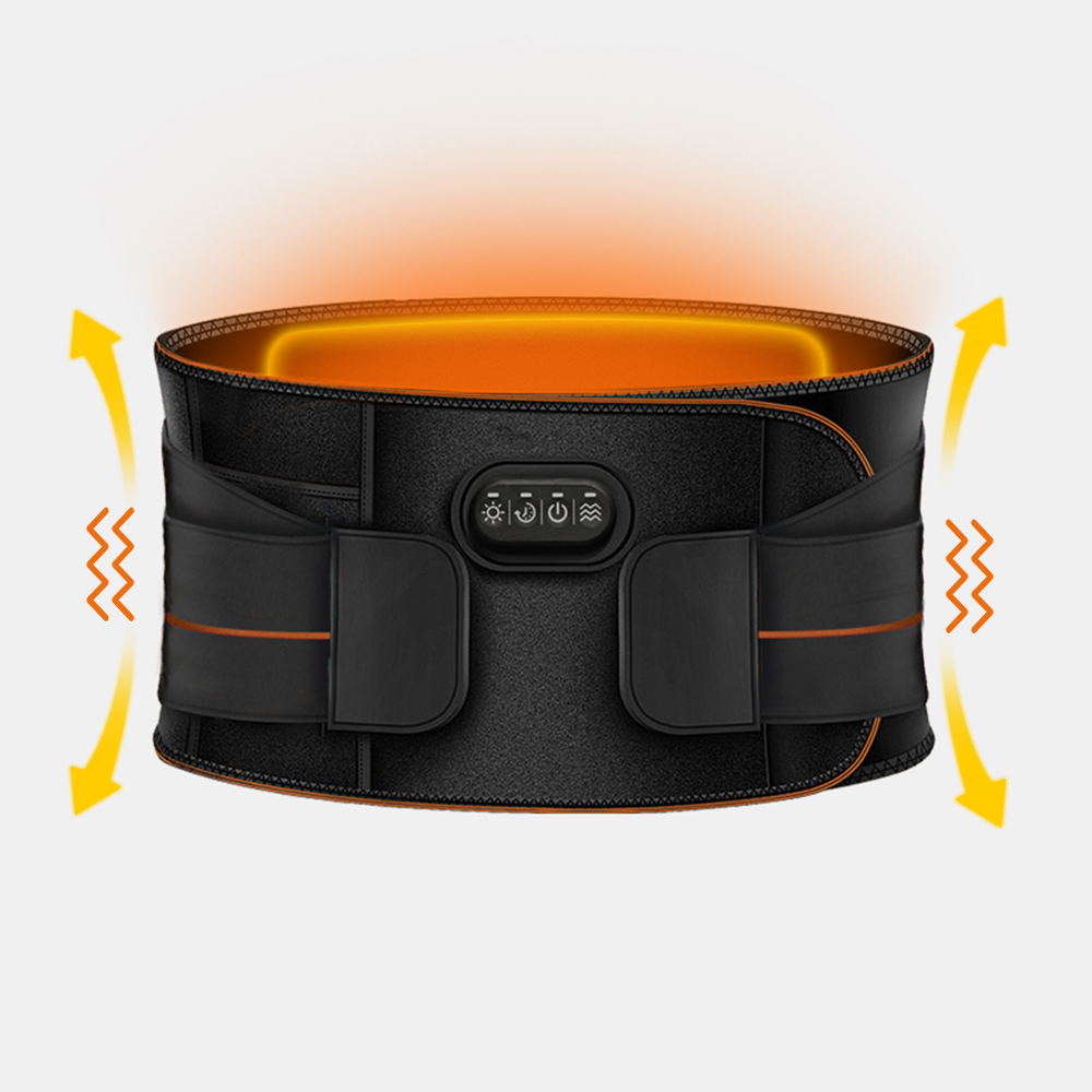 Graphene Heated Far Infrared Massage Support Waist Belt with 3 Vibration Modes