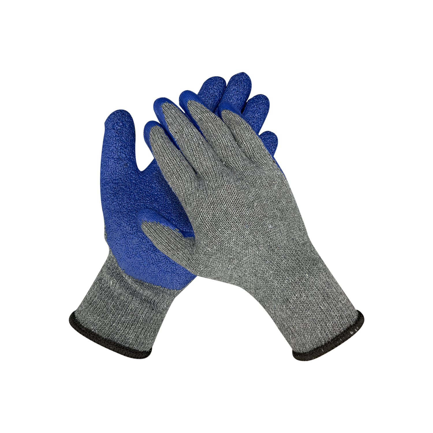 Zhongshang Anti Slip Blue Wrinkle Latex Coated Gloves for Work