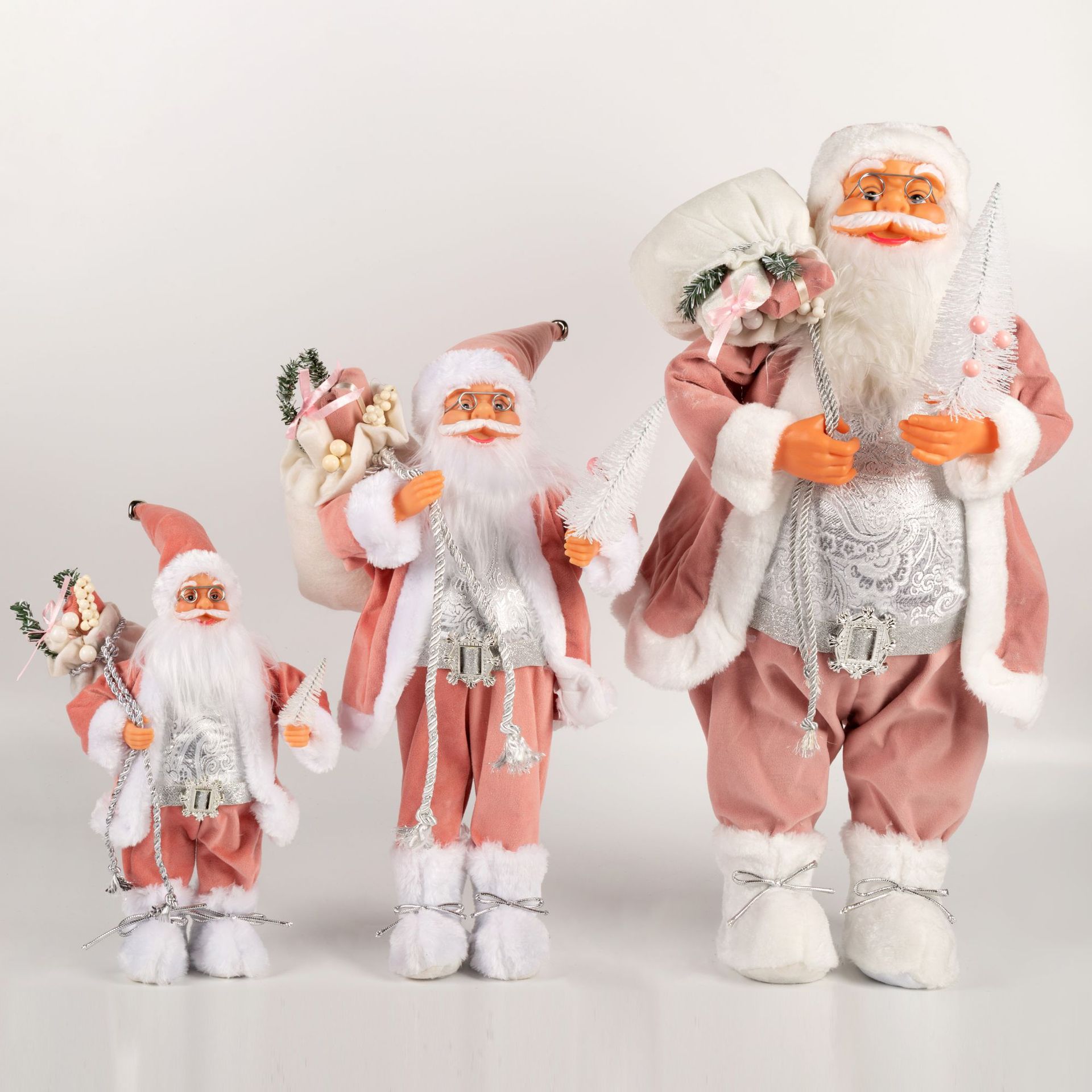 Longstar In-stock Xmas Valentine Pink Santa Claus Christmas Toys for Holiday Decoration
