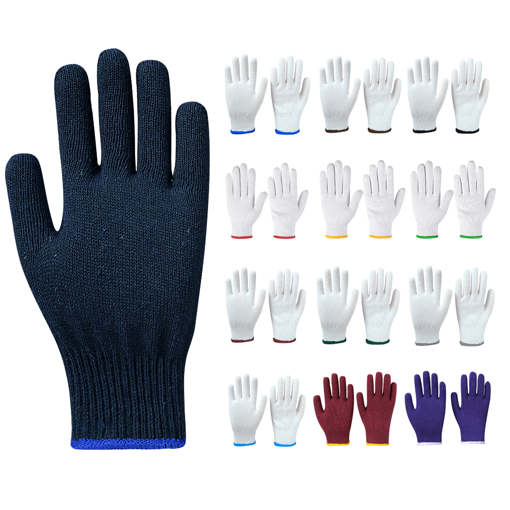 Zhongshang Customized Colorful Hand Protector Cotton Non slip Gloves Elastic Cuffs
