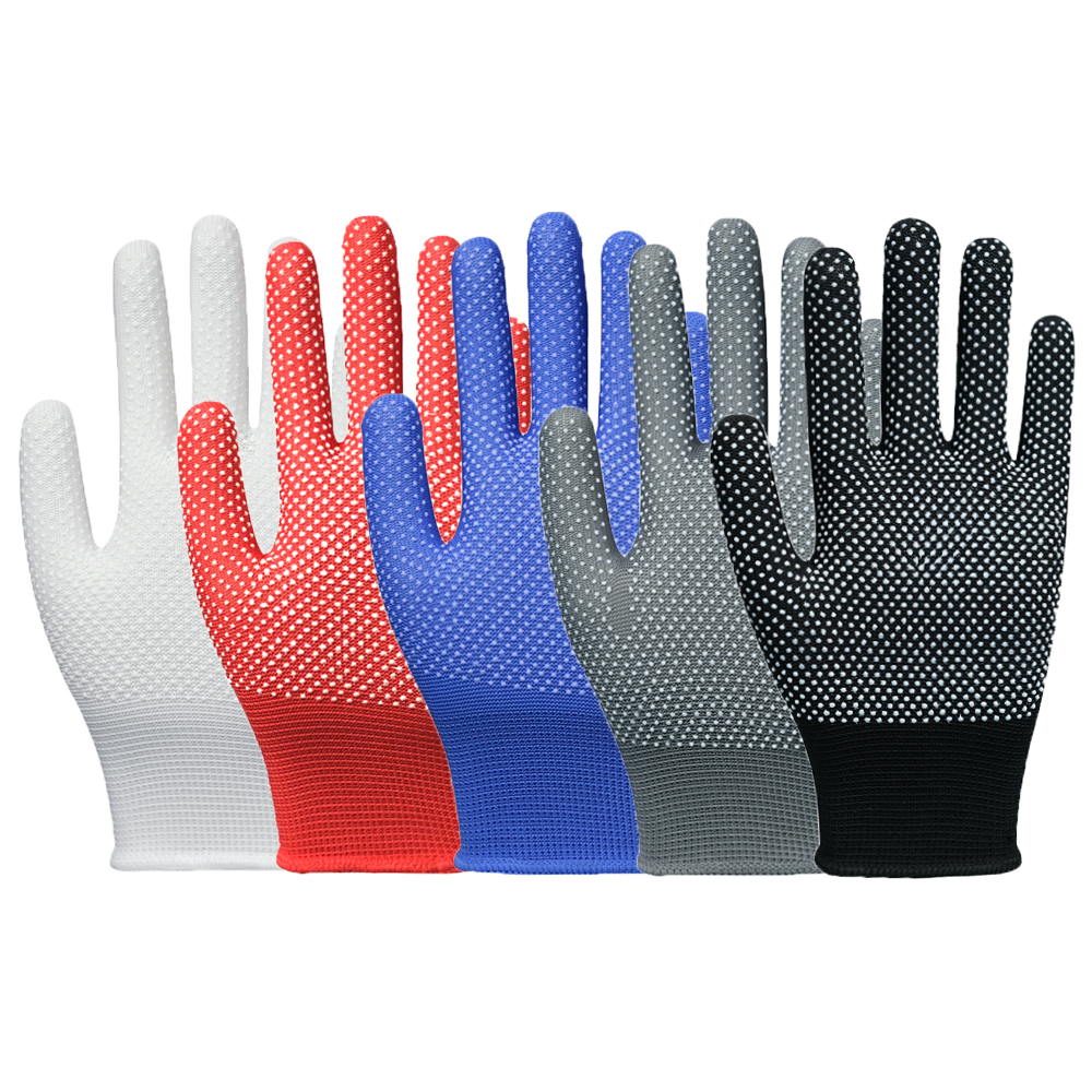 Zhongshang 50g Garden Safety Work Protector PVC Labor Nylon Gloves