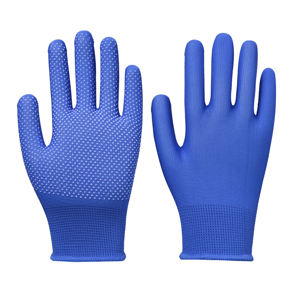 Zhongshang Wholesale Nylon Knitted PVC Spot Protective Work Safety Gloves