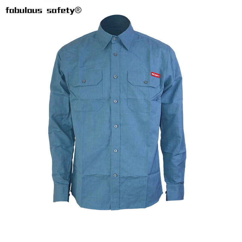 Wholesale Breathable Saudi Arabia Long Sleeve Aramid Fire Resistant Work Shirt