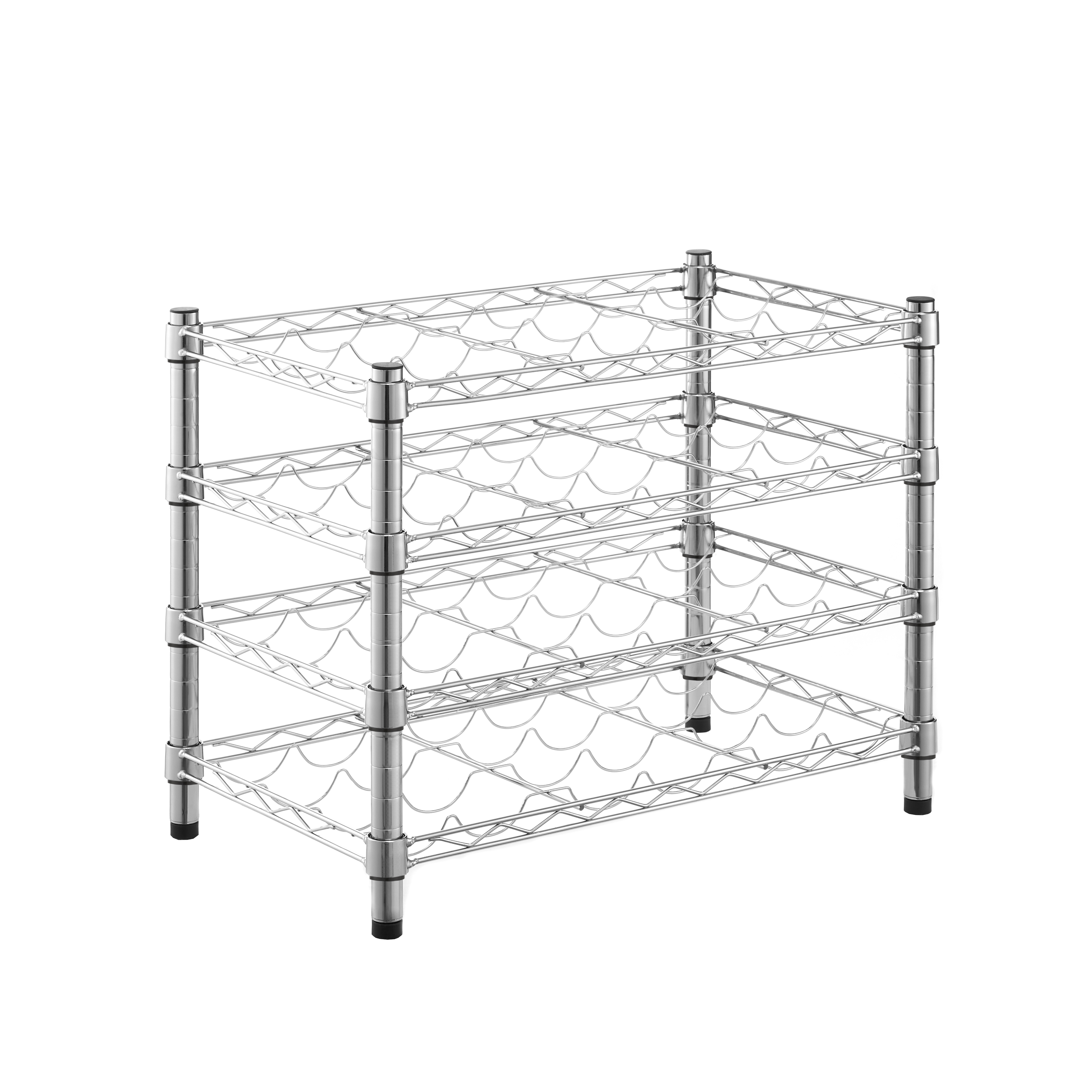 Chrome 3 layer bottle rack