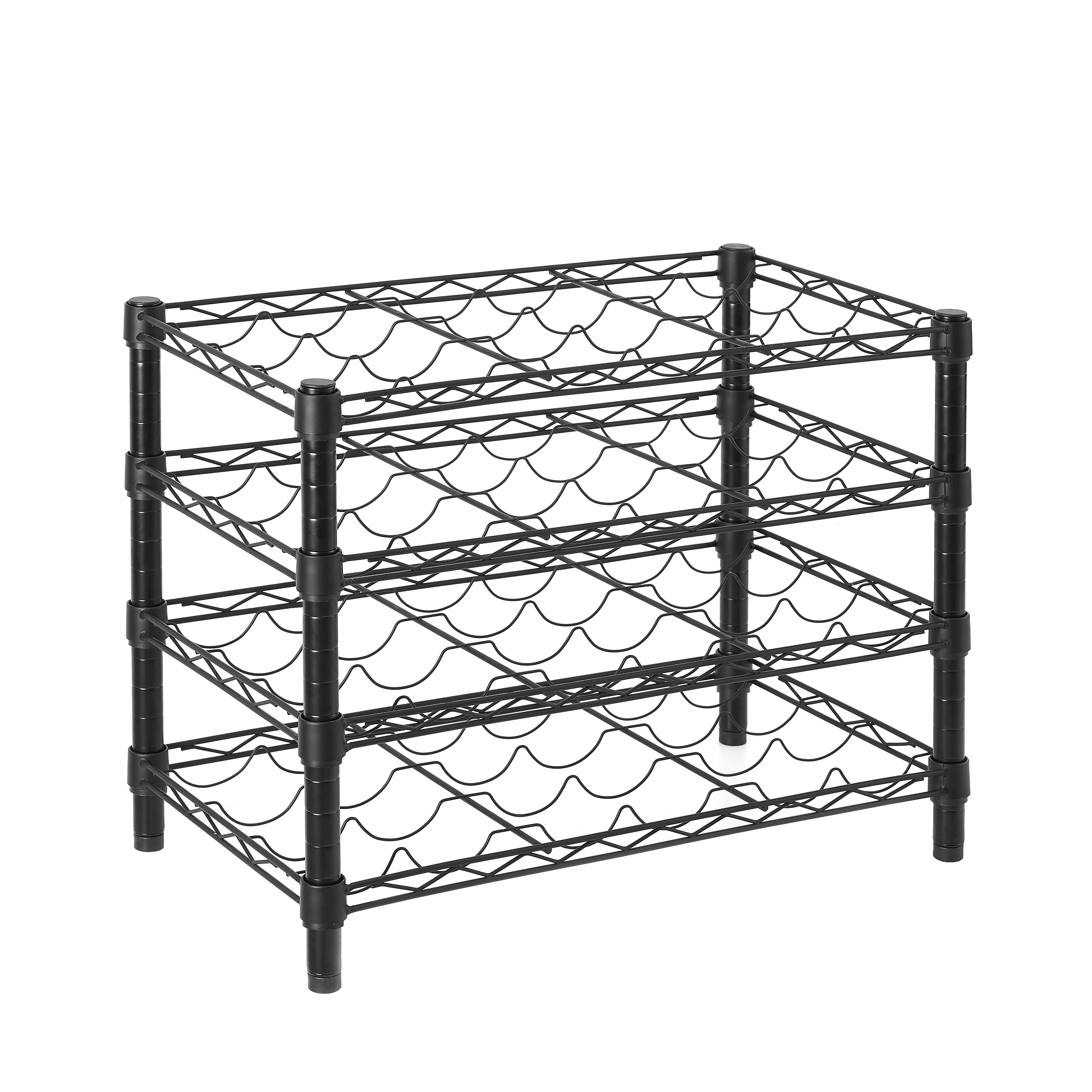 Black 3 layer bottle rack