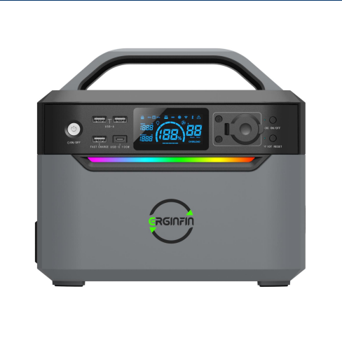 Portable Outdoor Power Station 600W with AC Charging including Solar Panel Generator for Camping