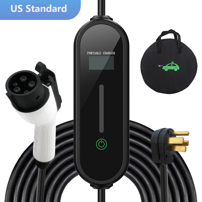 Portable EV Charger With EU/US Schuko Plug with Delay Charging EV Charger
