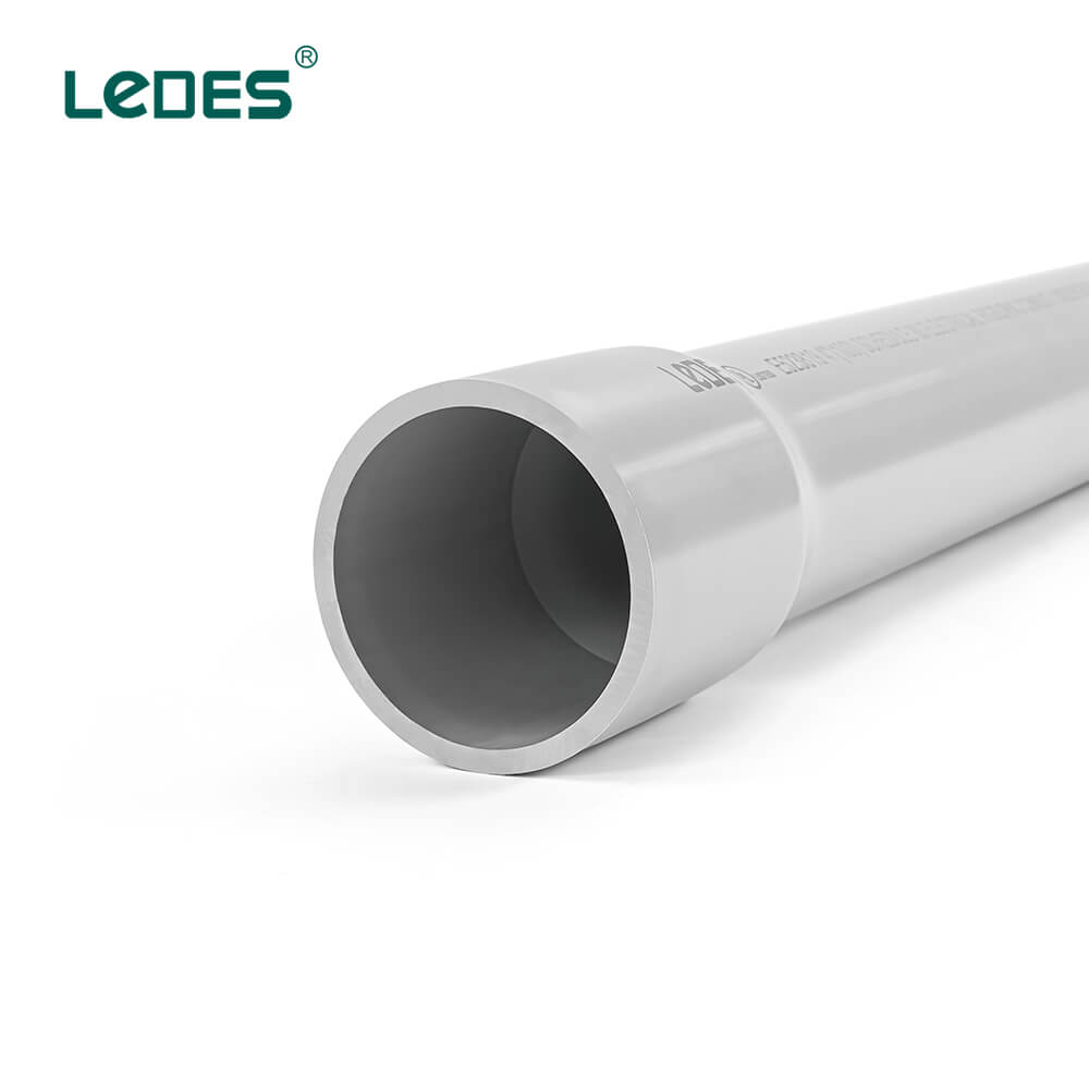 Ledes Schedule 80 PVC Pipe Conduit Electrical Rigid Plastic Pipes 10ft. – Gray