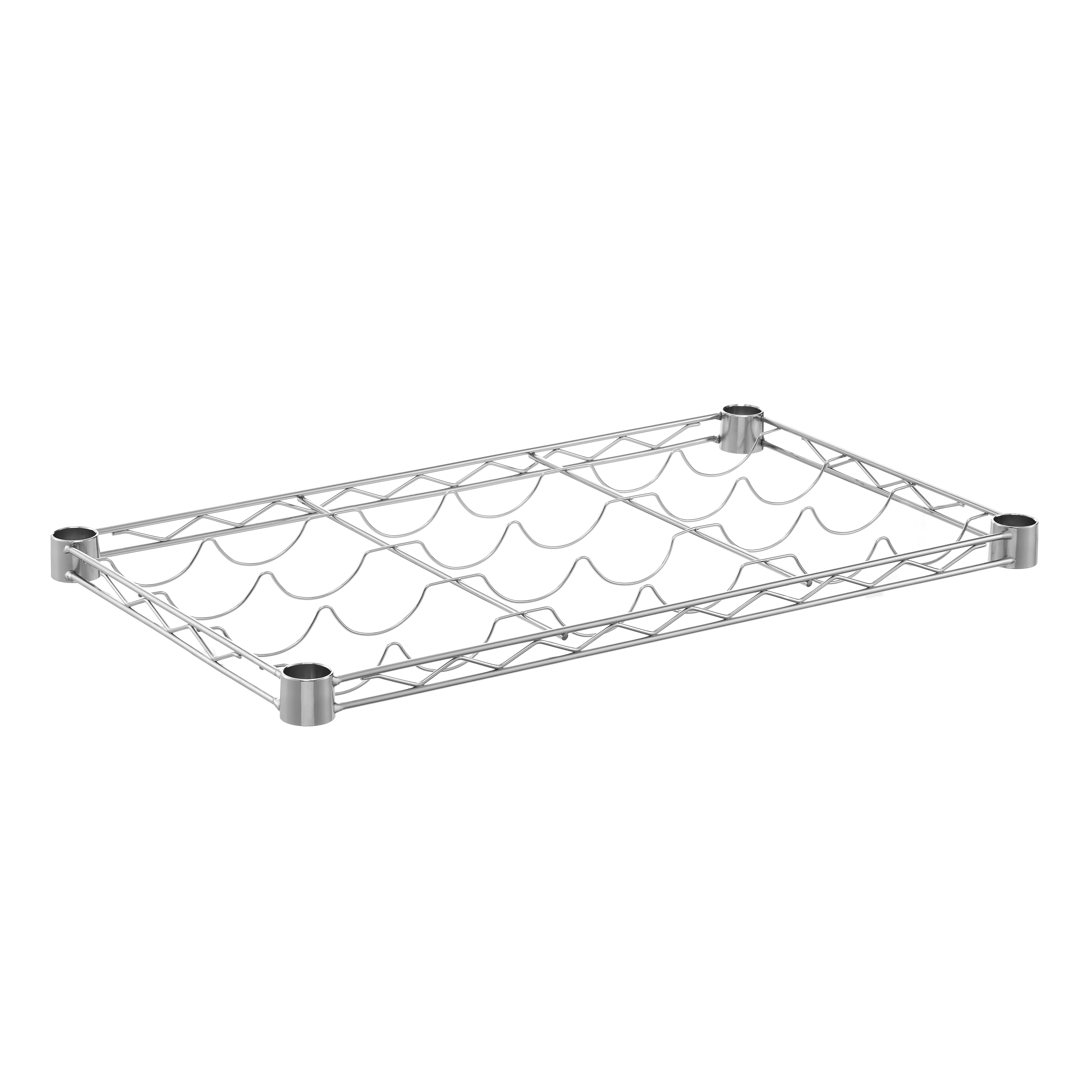 Chrome bottle shelf mesh
