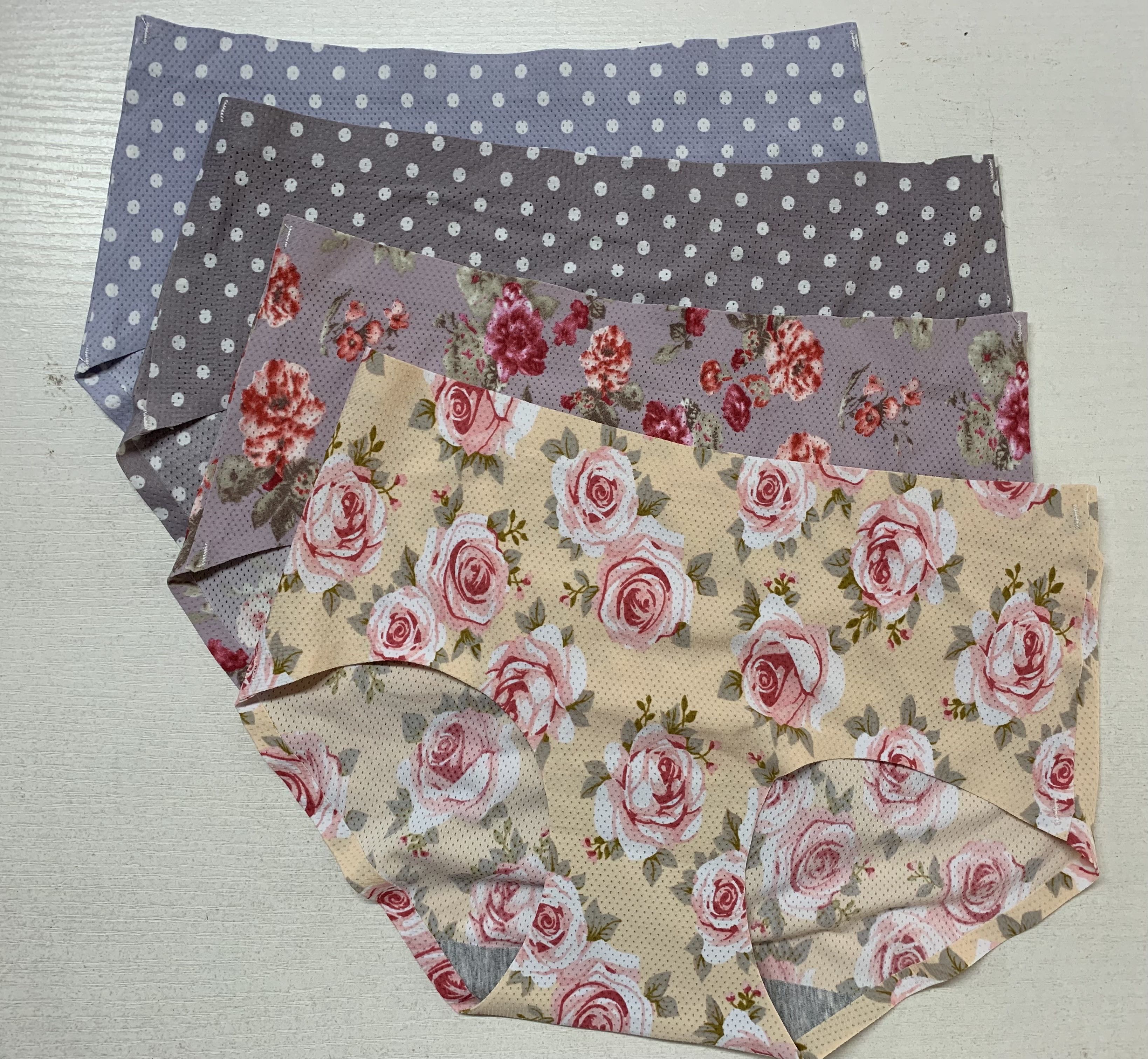 Ice Silk bonded Underwear Women Traceless print color Panty