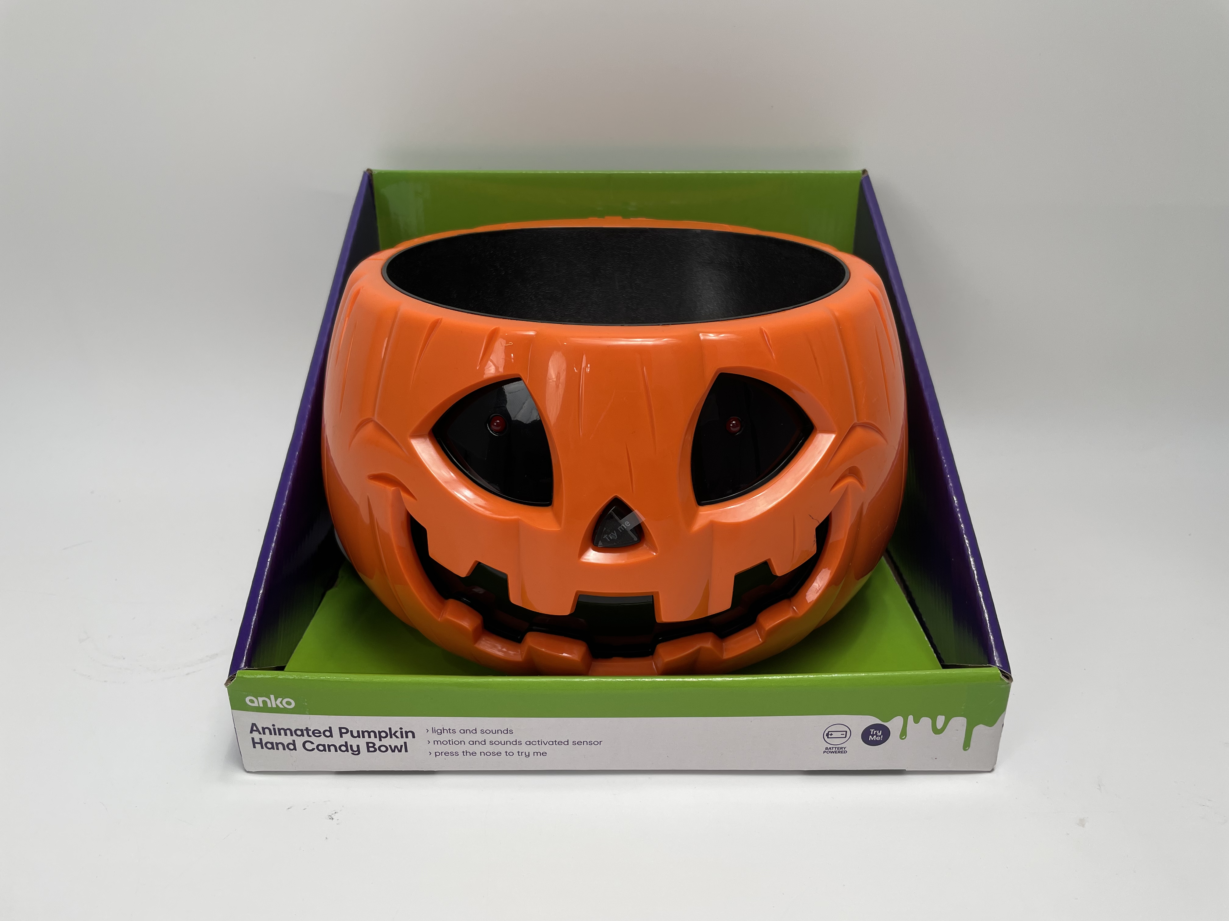 Animated Pumpkin Hand Candy Bowl