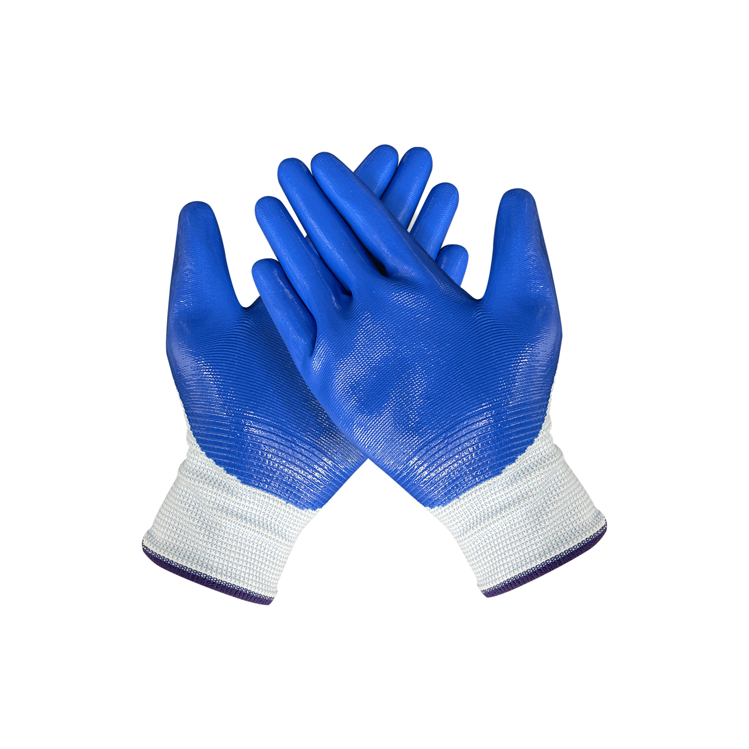 Zhongshang OEM Smooth Oil Resistant 13 Gauge Nylon Nitrile Palm Coated Work Safety Gloves