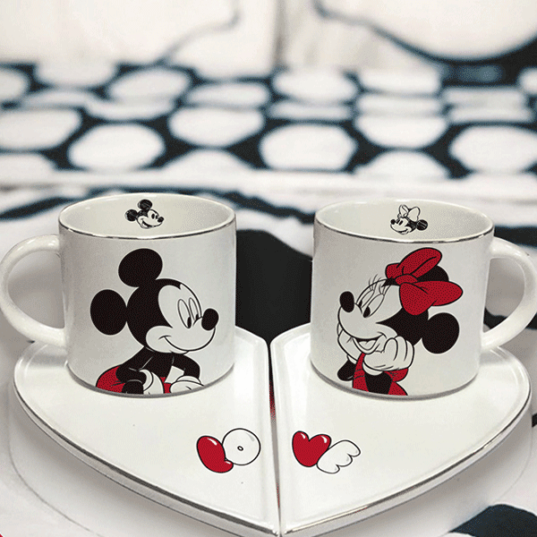 Disney Heart Shape Lovers Tea Cup Set