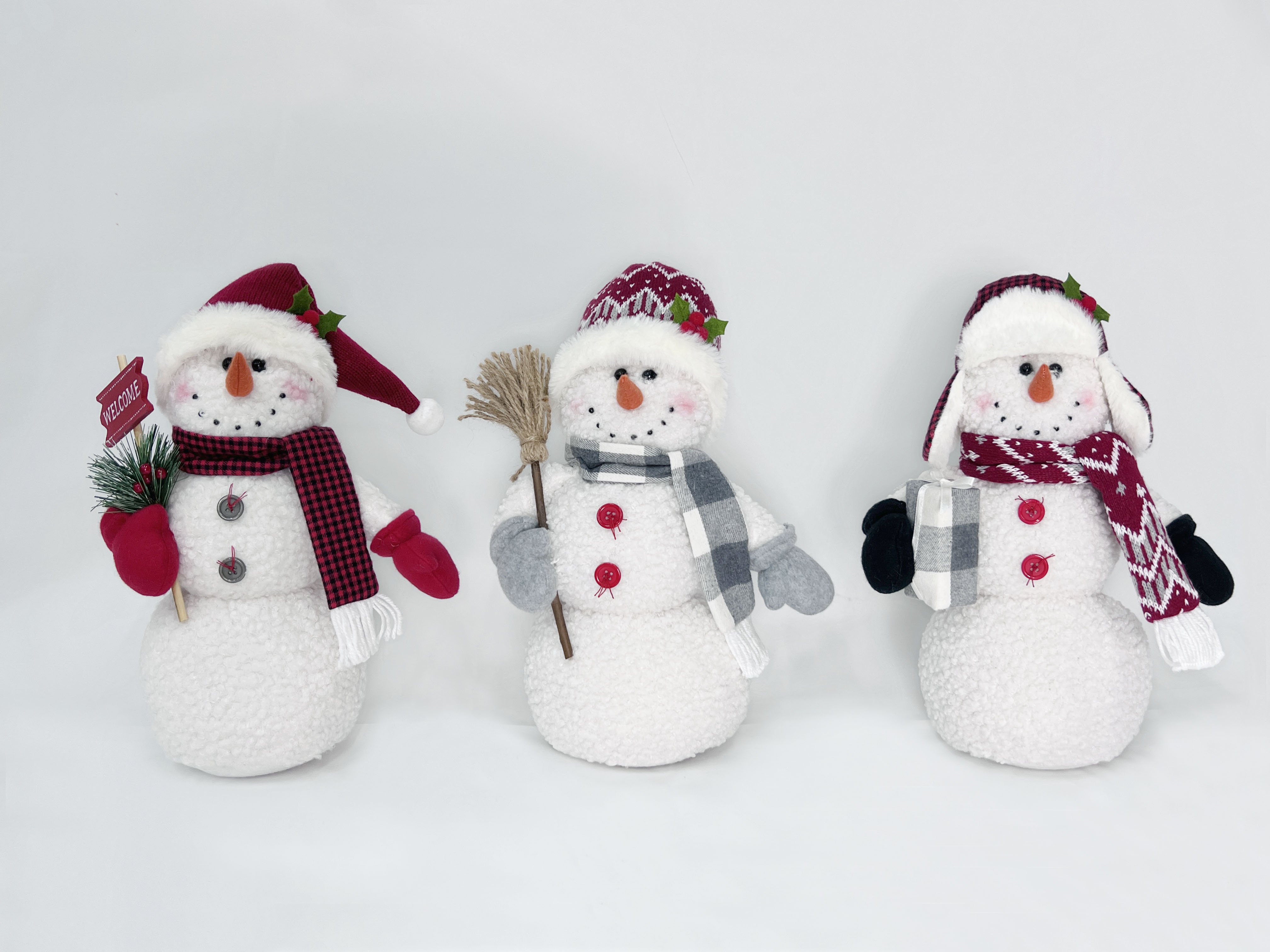 Christmas plaid snomen Asst 3