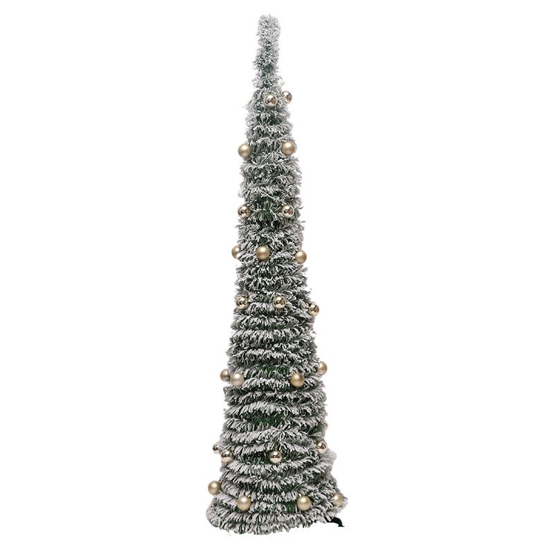 LED Flocked PVC Folding Christmas Tree