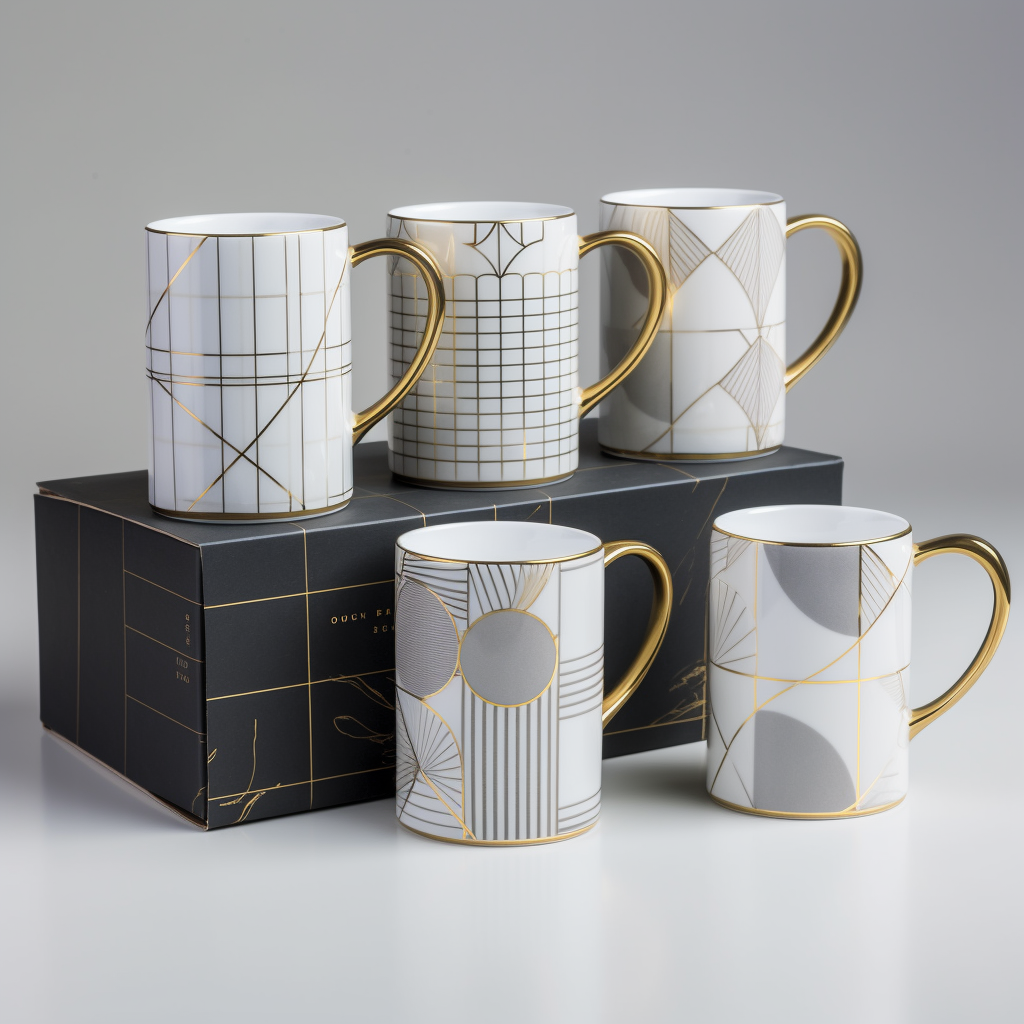 Ceramic mug with clean and modern geometric design
