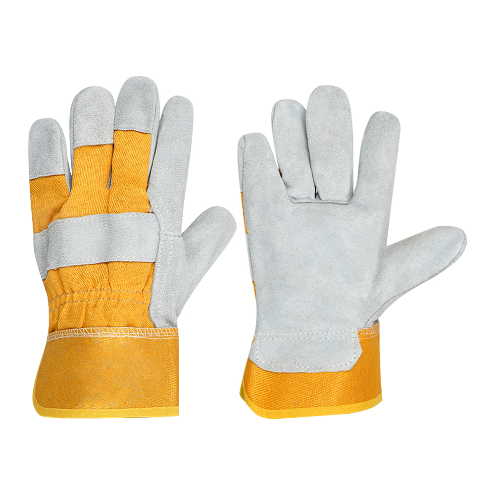 Zhongshang Heavy Duty Warm Yellow Anti Cut Cowhide Work Safety Welding Cow Leather Gloves