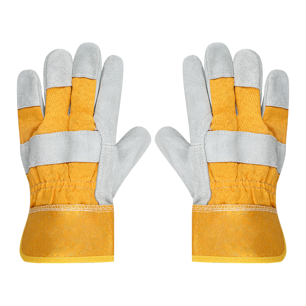 Zhongshang Low Price Welding Safety Cow Split Leather Welding Heat Resistant Gloves