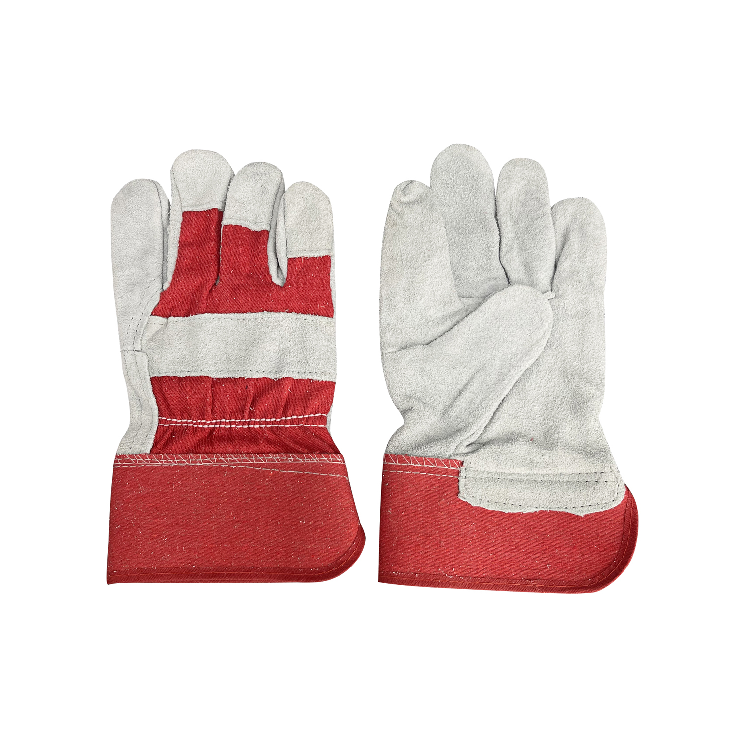 Zhongshang Cheap Oil-resistant Non-slip Double Fleece Cow Split Leather Safety Welding Work Gloves