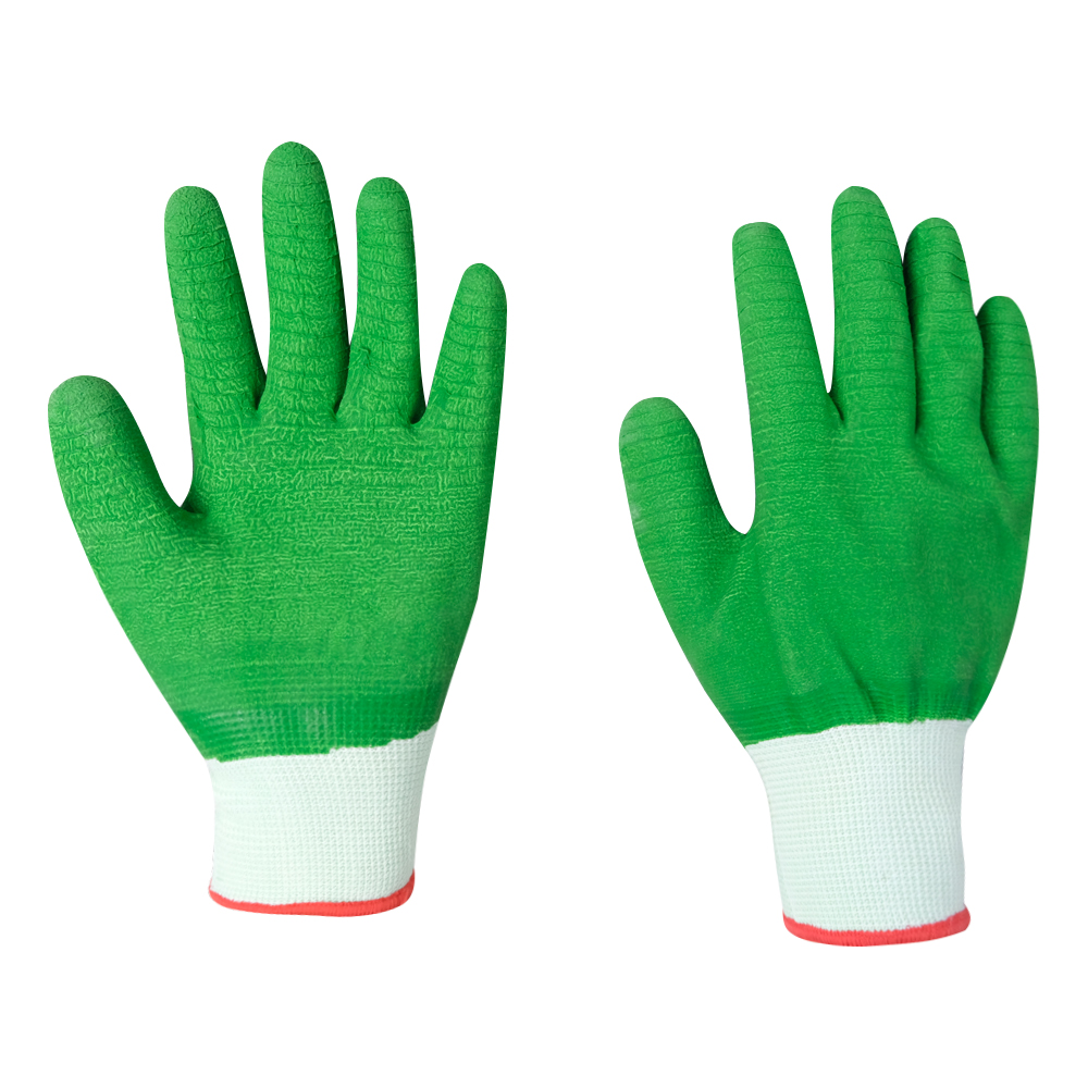 Zhongshang China Polyester Hand Protection Safety Work Labor Gloves Anti-Slip Latex Coated Gloves