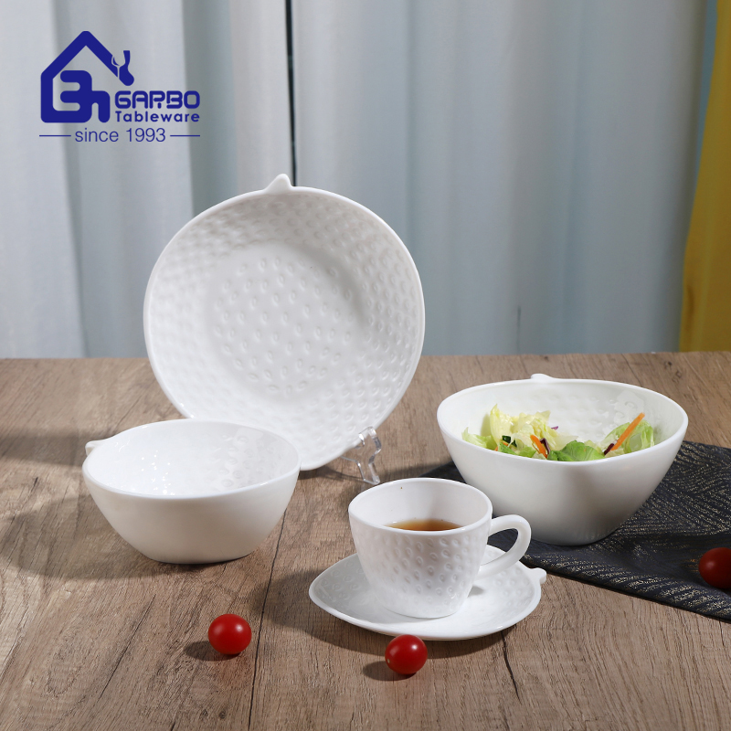 6 inch irregular textured white opal glass bowl wholesaler
