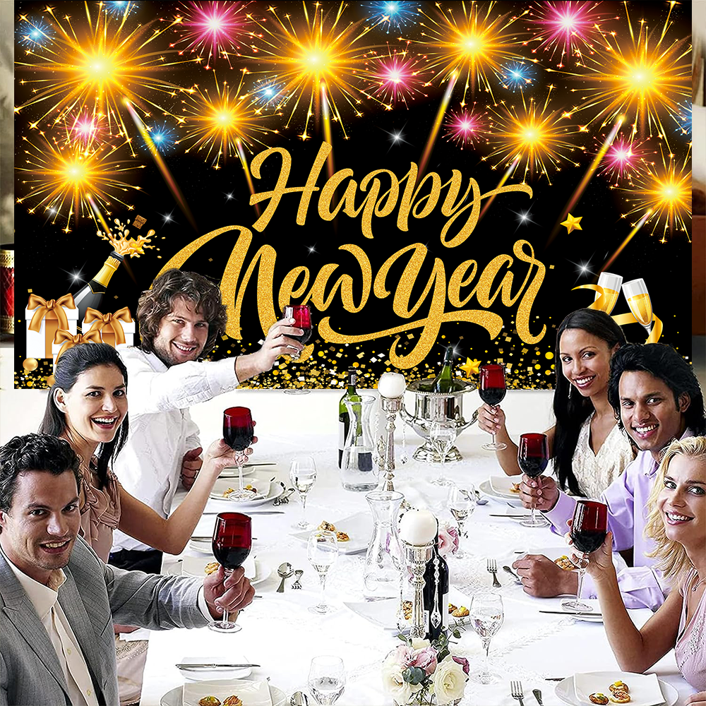 Black Gold New Year Banner