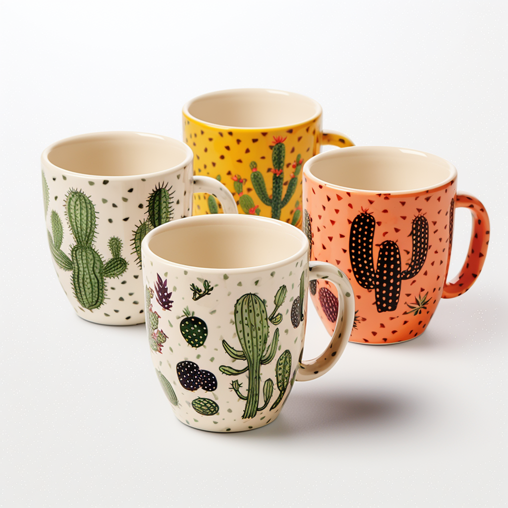Cacti Plant Coffee Mug Desert In Bloom Mug Cactus Mug