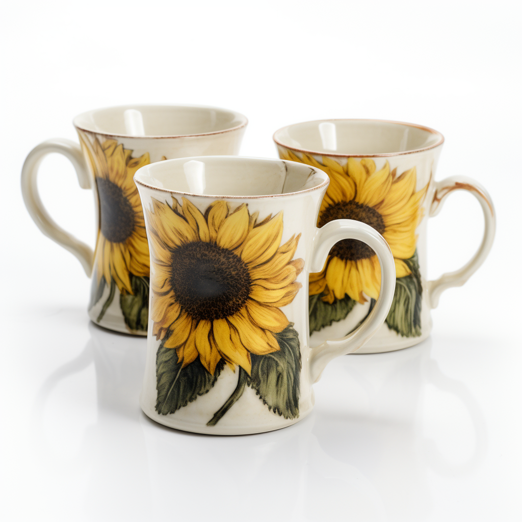 Sunflower Coffee Mug Ceramic Mug Sunflower Art Mug in Color Box Sunflowers Flowers Coffee Mug