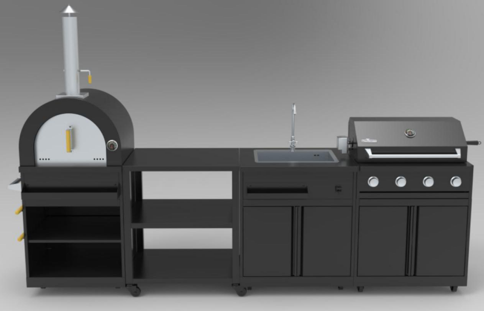 Black Outdoor kitchen cabinets