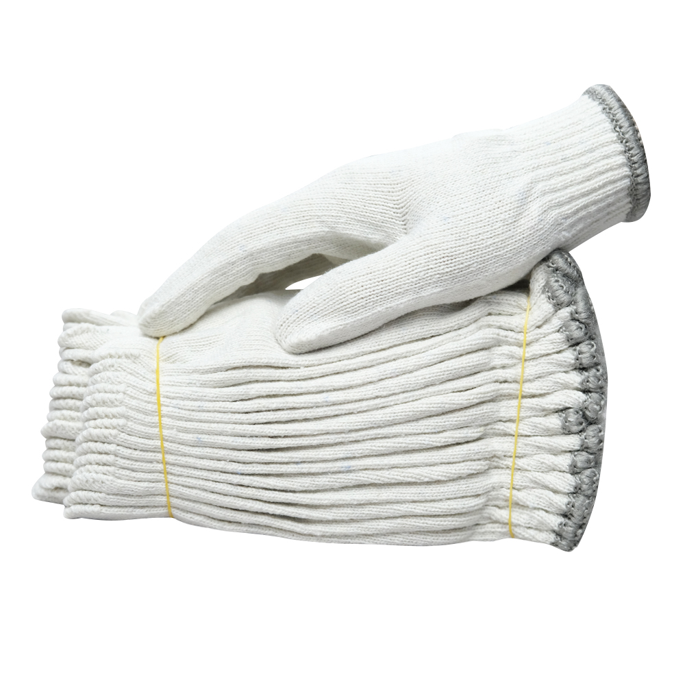 Zhongshang High Level Gardening White Kitted Nylon Safety Cotton Gloves Builder Hand Work Gloves