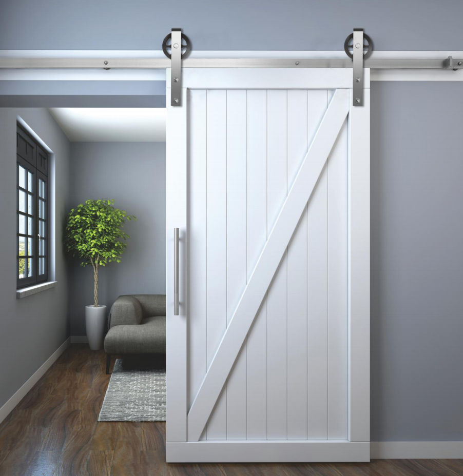 Stainless steel wagon wheel door kits