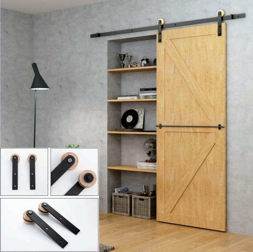 Wooden wheel sliding door hardware