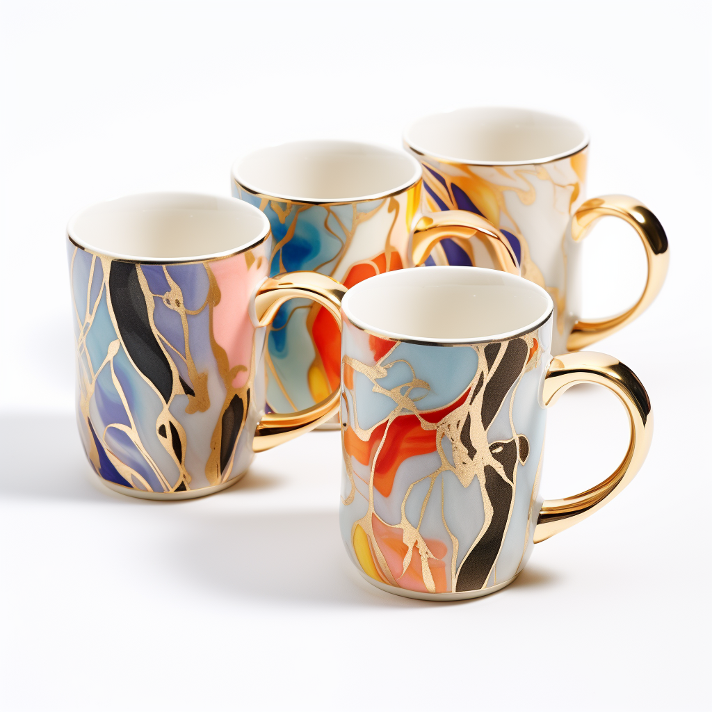 Abstract art theme ceramic mug with gift packaging