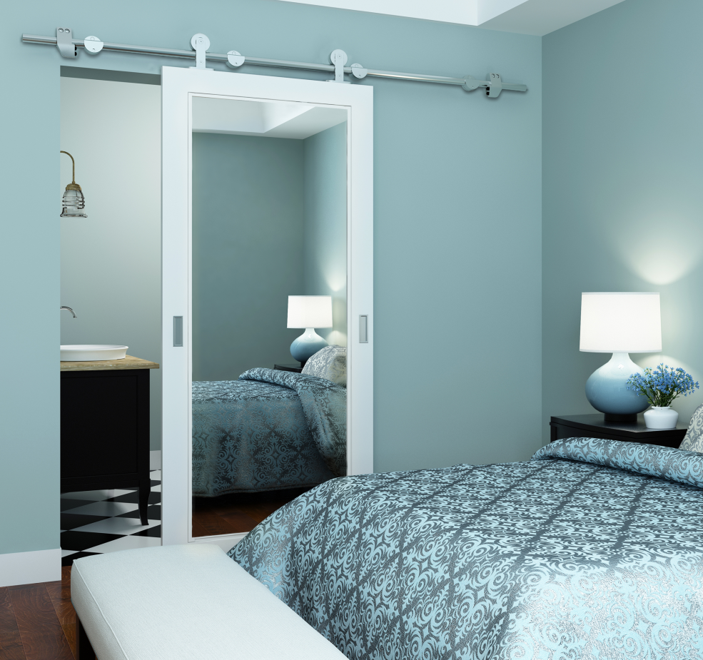 Wooden door with mirror for hotel