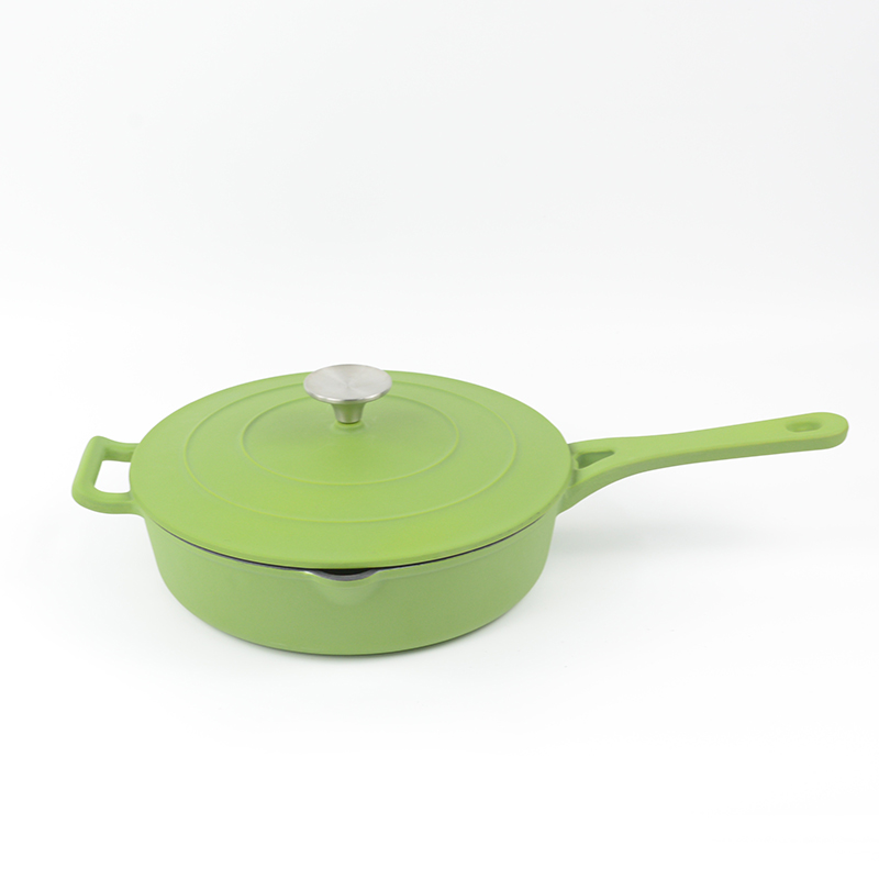 Enamel cast iron deep fry pan，cast iron skillet