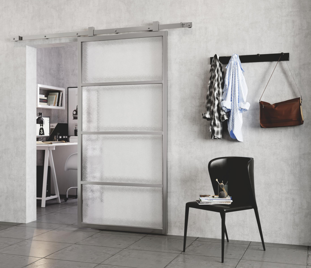 Metal frame glass door