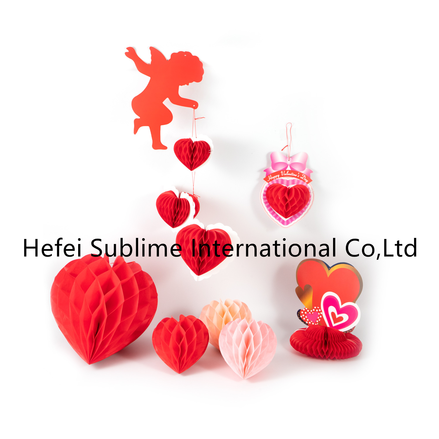 Valentine's Honeycomb decorations garlands