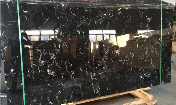 Marble Natural Polished Slab Ice Black Countertop Step Flooring Tile